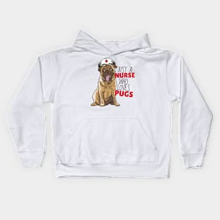 Pug Loving Nurse Kids Hoodie